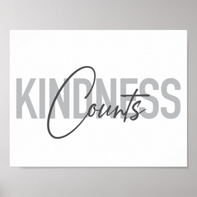 Modern, simple, cool typography of Kindness Counts Poster (Vorne)