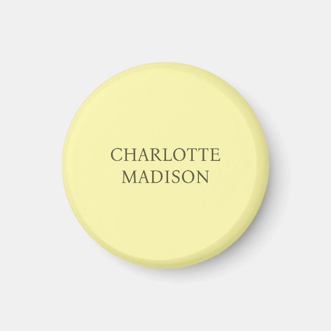 Modern Simple Cream Trendy Minimalist Plain Name Magnet (Vorne)