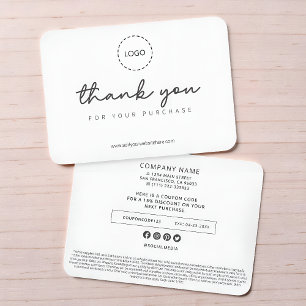 Modern Simple Custom Business Logo Coupon Promo Mitteilungskarte