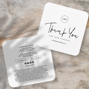 Modern Simple Custom Business Logo Coupon Promo Quadratische Visitenkarte