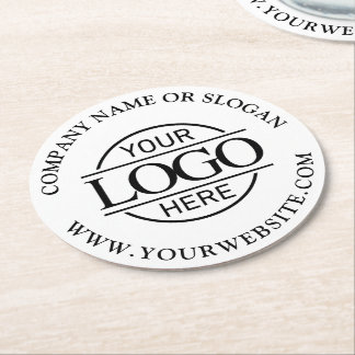 Modern Simple Custom Company Business Logo Branded Runder Pappuntersetzer
