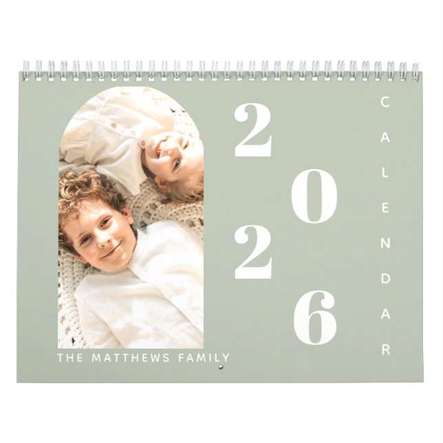 Modern Simple Custom Family Foto 2024 Planer Kalender (Titelbild)