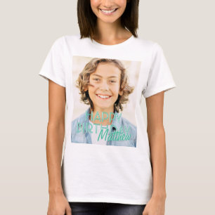Modern Simple Custom Foto Geburtstag Gruß T-Shirt