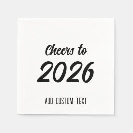 Modern Simple Custom Script 2026 New Years Party Serviette