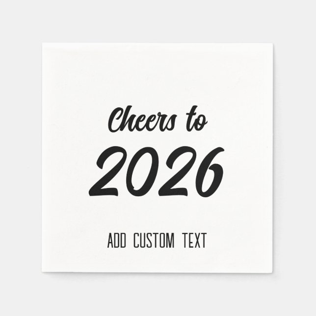 Modern Simple Custom Script 2026 New Years Party Serviette (Vorderseite)