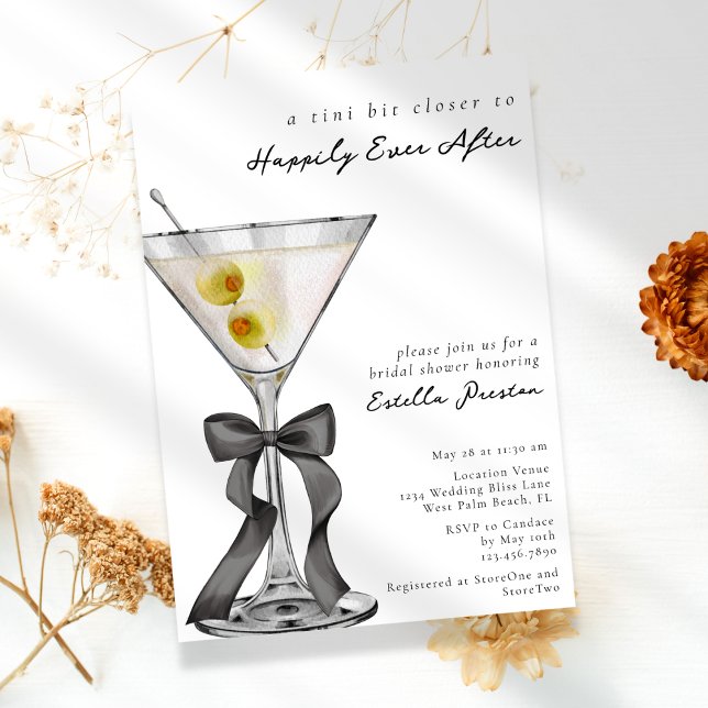 Modern Simple Dirty Martini Cocktail Brautparty Einladung (Von Creator hochgeladen)