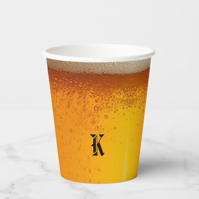 modern simple drinking  beer Christmas party Pappbecher (Vorderseite)