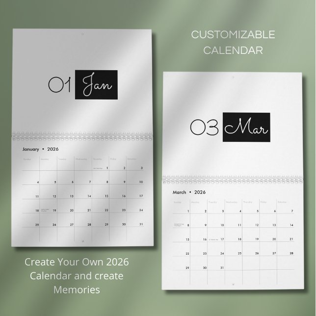 Modern Simple Elegant 2026 Calendar Kalender (Von Creator hochgeladen)