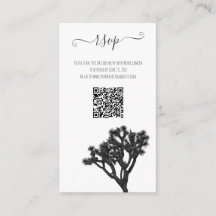 Modern Simple Elegant B&W Joshua Tree QR Code
