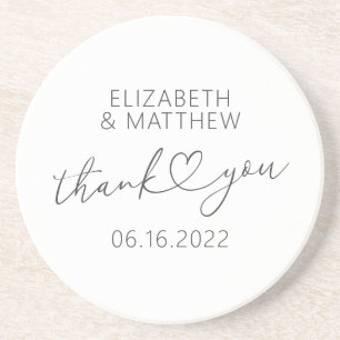 Modern Simple Elegant Chic Minimal Heart Wedding Getränkeuntersetzer