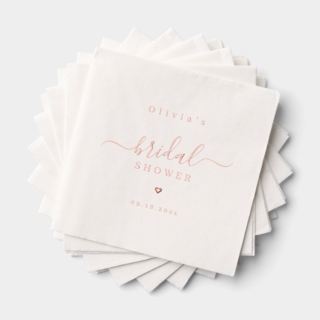 Modern simple elegant script bridal shower party servietten mit folie (Insitu (Gestapelt))