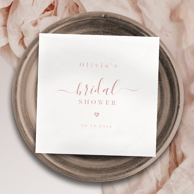 Modern simple elegant script bridal shower party servietten mit folie (Modern simple elegant script bridal shower party foil napkins)