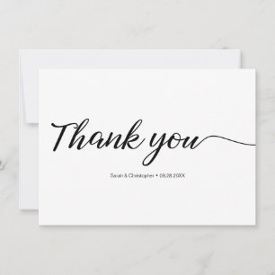 Modern Simple Elegant Wedding Foto vielen Dank Dankeskarte