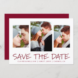 Modern Simple Foto Collage Save the Date Card