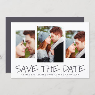 Modern Simple Foto Collage Save the Date Card
