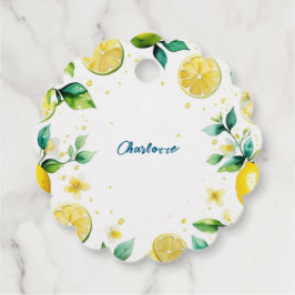 Modern Simple Gelb Lemon Wasserfarbe Geburtstag Geschenkanhänger