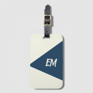 Modern Simple Geometric Blue und Cream Gepäckanhänger