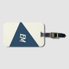 Modern Simple Geometric Blue und Cream Gepäckanhänger