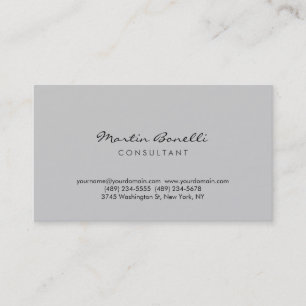Modern Simple Gray Consultant Business Card Visitenkarte