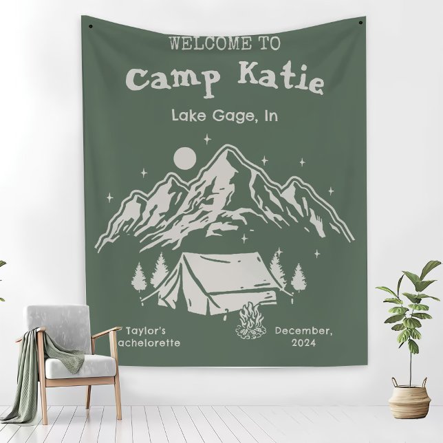 Modern Simple Green Camp Junggeselinnen-Abschied Fleecedecke (Von Creator hochgeladen)