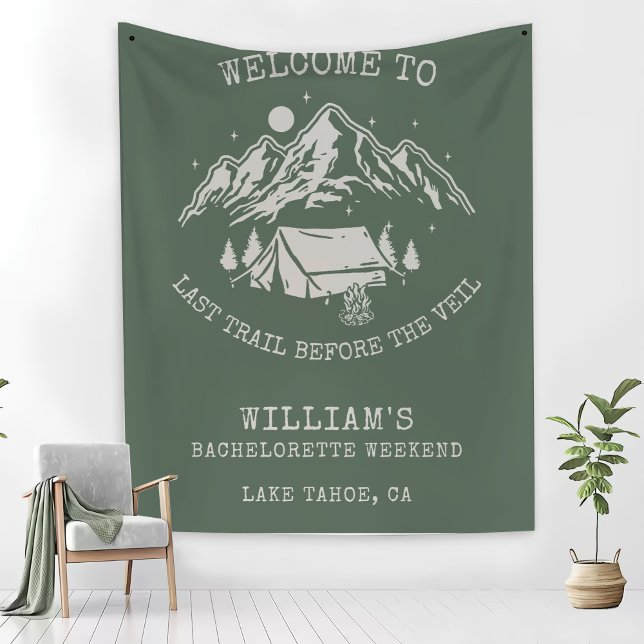 Modern Simple Green Camp Junggeselinnen-Abschied Fleecedecke (Von Creator hochgeladen)