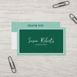Modern Simple Green Elegante Minimalistische Loyal Visitenkarte