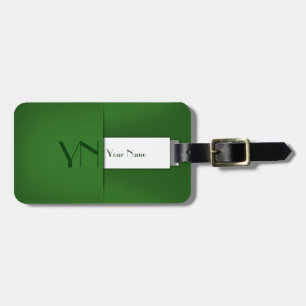Modern Simple Green Monogram Gepäckanhänger