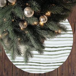 Modern Simple Green Strips Weihnachten Polyester Weihnachtsbaumdecke