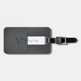 Modern Simple Grey Anthracite Monogram Name Gepäckanhänger