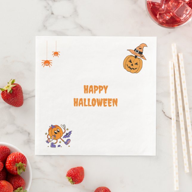 Modern Simple Halloween Pumpkin Serviette (Beispiel)