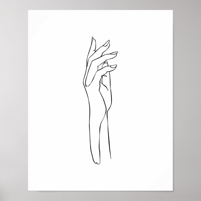 Modern Simple Hand Line Art Poster (Vorne)