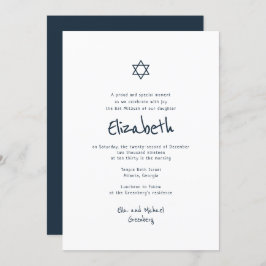Modern Simple Handschrift Typografie Bat Mitzvah Einladung