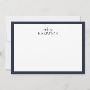 Modern Simple Handwriting Name Navy Blue Mitteilungskarte