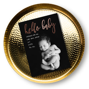 Modern Simple Hello Baby Birth Ankündigung