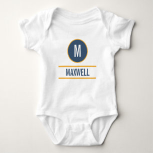 Modern Simple Initial Benutzerdefinierter Niedli Baby Strampler