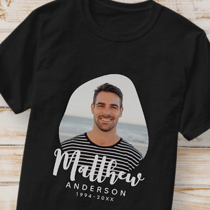 Modern Simple Memorial Custom Foto and Name T-Shirt