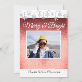 Modern Simple Minimal Metalic Red Christmas Anno Ankündigung