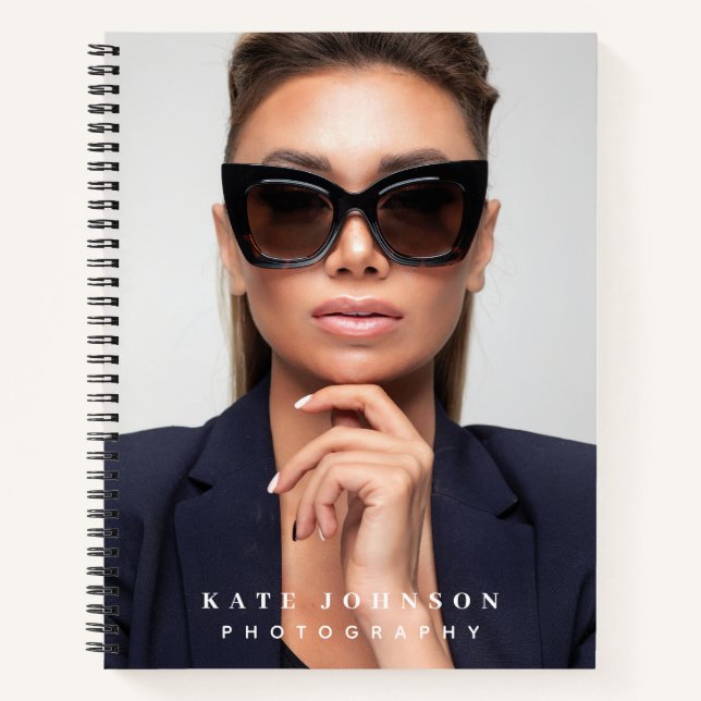 Modern Simple Minimal Photo Photographer Business Notizbuch (Vorderseite)