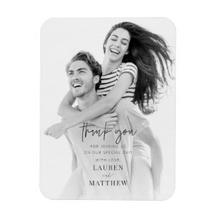 Modern Simple Minimalist Chic Wedding Thank You Magnet