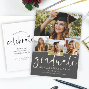 Modern Simple Minimalist Graduation Invitation Postkarte