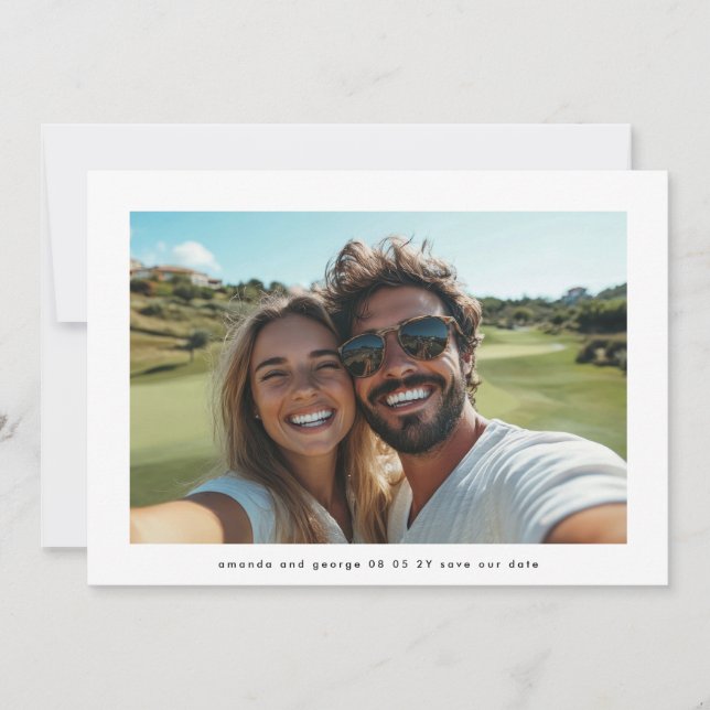 Modern Simple Minimalist Photo Wedding Save The Date (Vorderseite)