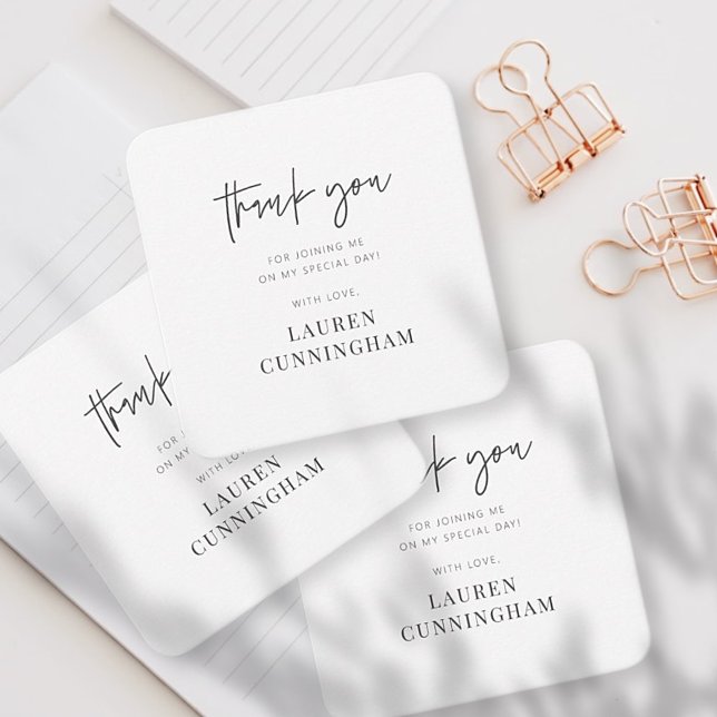 Modern Simple Minimalistisch Chic Vielen Dank Mitteilungskarte (Von Creator hochgeladen)