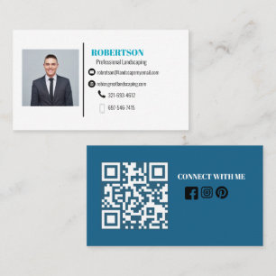 Modern Simple Minimalistisch QR Code Social Media  Visitenkarte