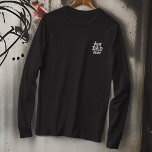 Modern Simple Monogram Best Vater je Typografie Besticktes Langarmshirt<br><div class="desc">Moderne,  einfache Buchstabenmonogramme auf der Vorderseite und im Nacken.</div>