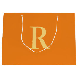 Modern Simple Monogram Orange Große Geschenktüte