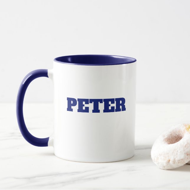 Modern Simple Monogram personalisiert name Tasse (Mit Donut)