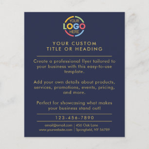 Modern Simple Navy Blue Business Logo-Werbeaktion Flyer