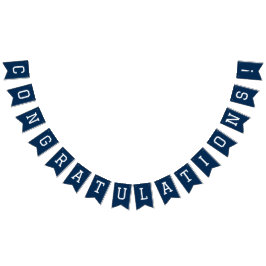 Modern Simple Navy Blue Herzlichen Glückwunsch Abs Wimpelkette