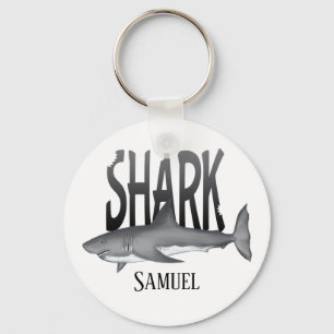 Modern Simple Ocean Shark Bite Typography  Schlüsselanhänger