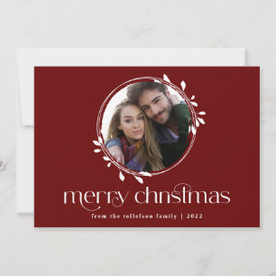 Modern Simple One Foto Einmalige Weihnachtskarte Feiertagskarte